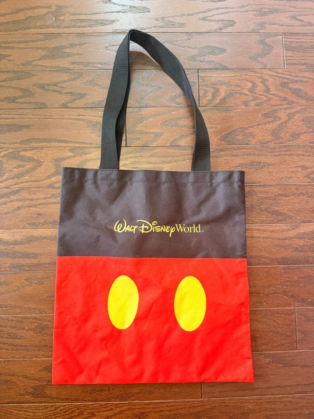 Disney Mickey Mouse Red Black Tote with Yellow Accents